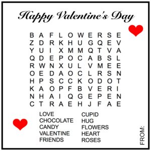 Valentines Day Word search